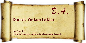 Durst Antonietta névjegykártya